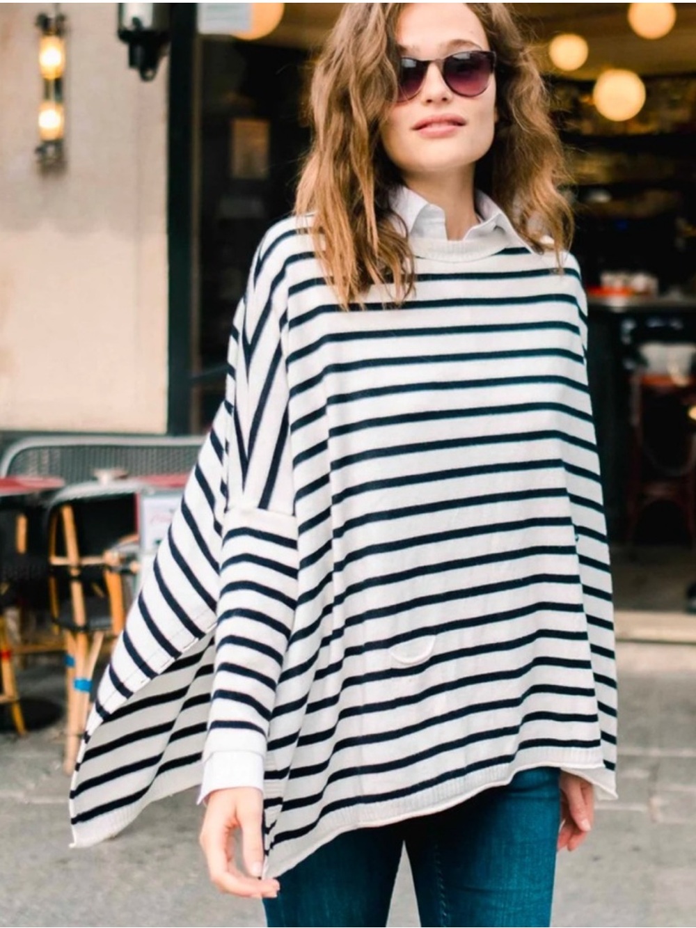 Mersea Catalina Sweater Petite Navy White Stripe Travel Coastal Preppy